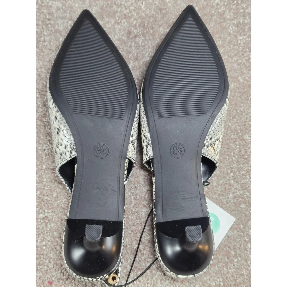A New Day Samantha Snakeskin Slingback Kitten Heels Cream Black 8.5 NEW - Picture 5 of 5